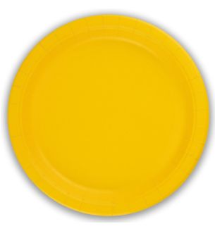 9" Yellow Paper Plates 8ct