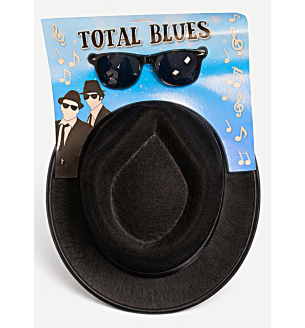 Blues Brothers Hat & Sunglasses Set