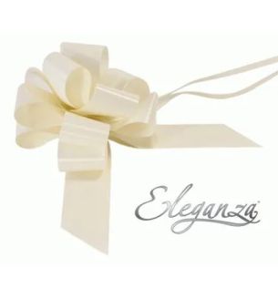 Eleganza Poly Pull Bows Ivory - 50mm x 20pcs