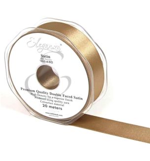 Eleganza Satin Double Faced Mocha - 25mm x 20m