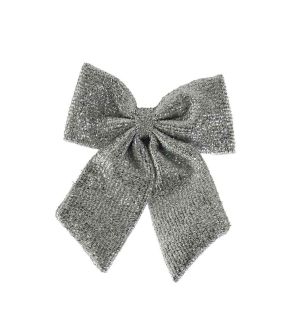 SILVER Metallic Bow 22cm