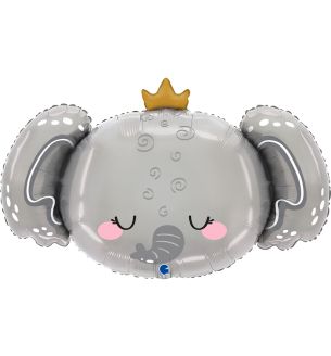 27" Gray Baby Elephant Foil Balloon