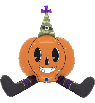 21" Sitting Vintage Pumpkin Foil Balloon