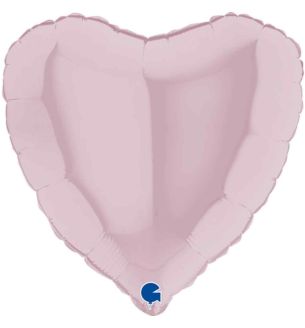 18" Grabo Heart Pastel Pink Foil Balloon Packaged