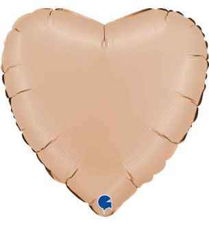 18" Grabo Heart Satin Nude Foil Balloon Packaged