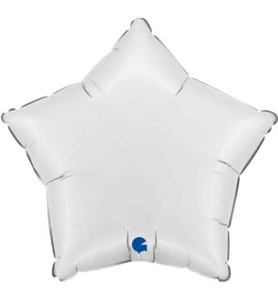 18" Grabo Star Satin White Foil Balloon Packaged