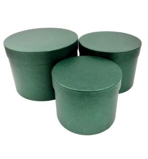 Hat Box Hunter Green Set of 3 Largest D20cm x H14.5cm