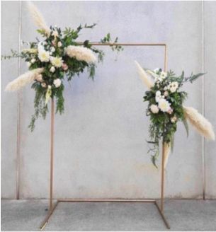 Metal Rectangular Arch Frame With Stand White 2m