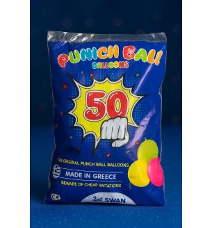 50 Punch Balloons Animal Assorted Colours