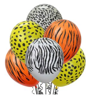 12" Sempertex Assorted All Over Jungle 000 latex Balloons