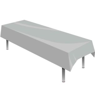 Silver Plastic Tablecover 1.37m x 2.74m