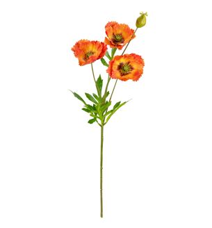 Small Poppy Spray Orange 68cm