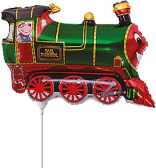 train-flexmetal-mini-green-foil-balloon