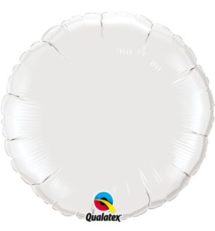 18" Qualatex White Round Foil Balloon 